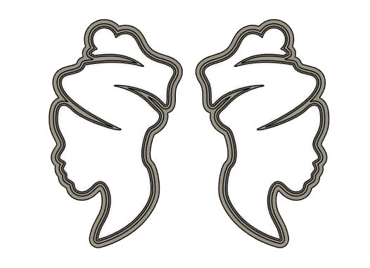 Creativity tool - Clay Cutter - Nubian Queen - 2pc mirrored LIMITED SUPPLY