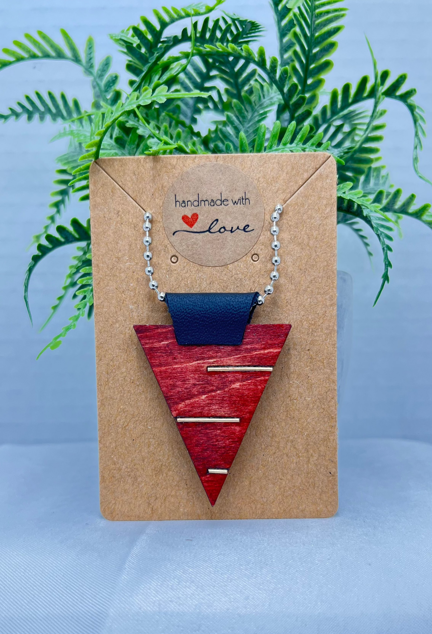 Pendant - Wood/Copper/Leather - Cherry