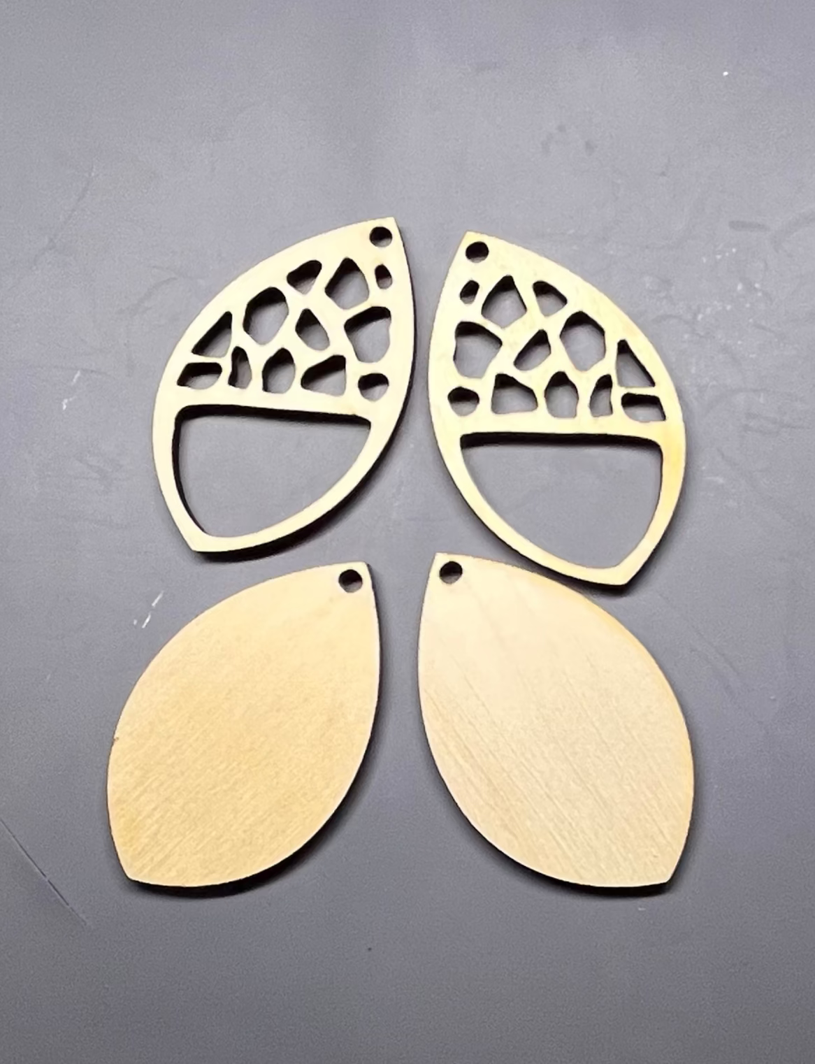 Earring Blanks - 2 Layer Cut Out - 4 pair (16 pieces)