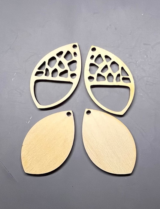 Earring Blanks - 2 Layer Cut Out - 4 pair (16 pieces)
