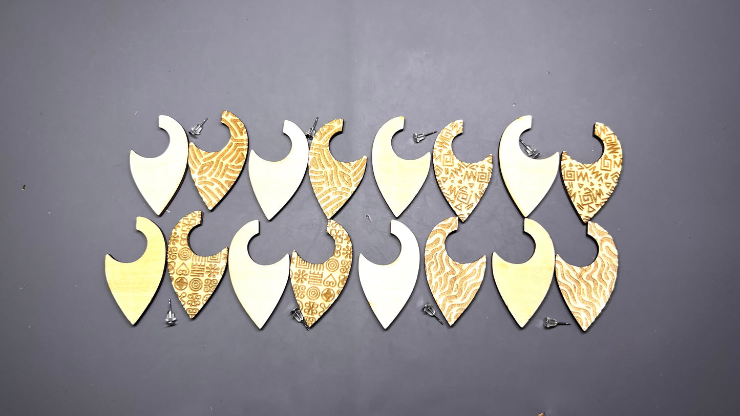 Earring Blanks - Engraved DIY Post Post-Backdrop Earring Kit - 24 pcs LIMITED QUANTITY