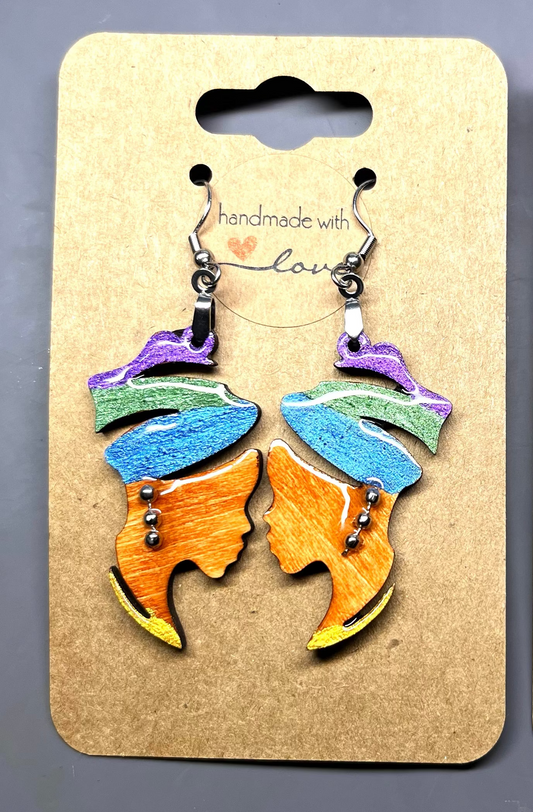 A Nubian Queen - Earrings (Purple, Green, Blue)