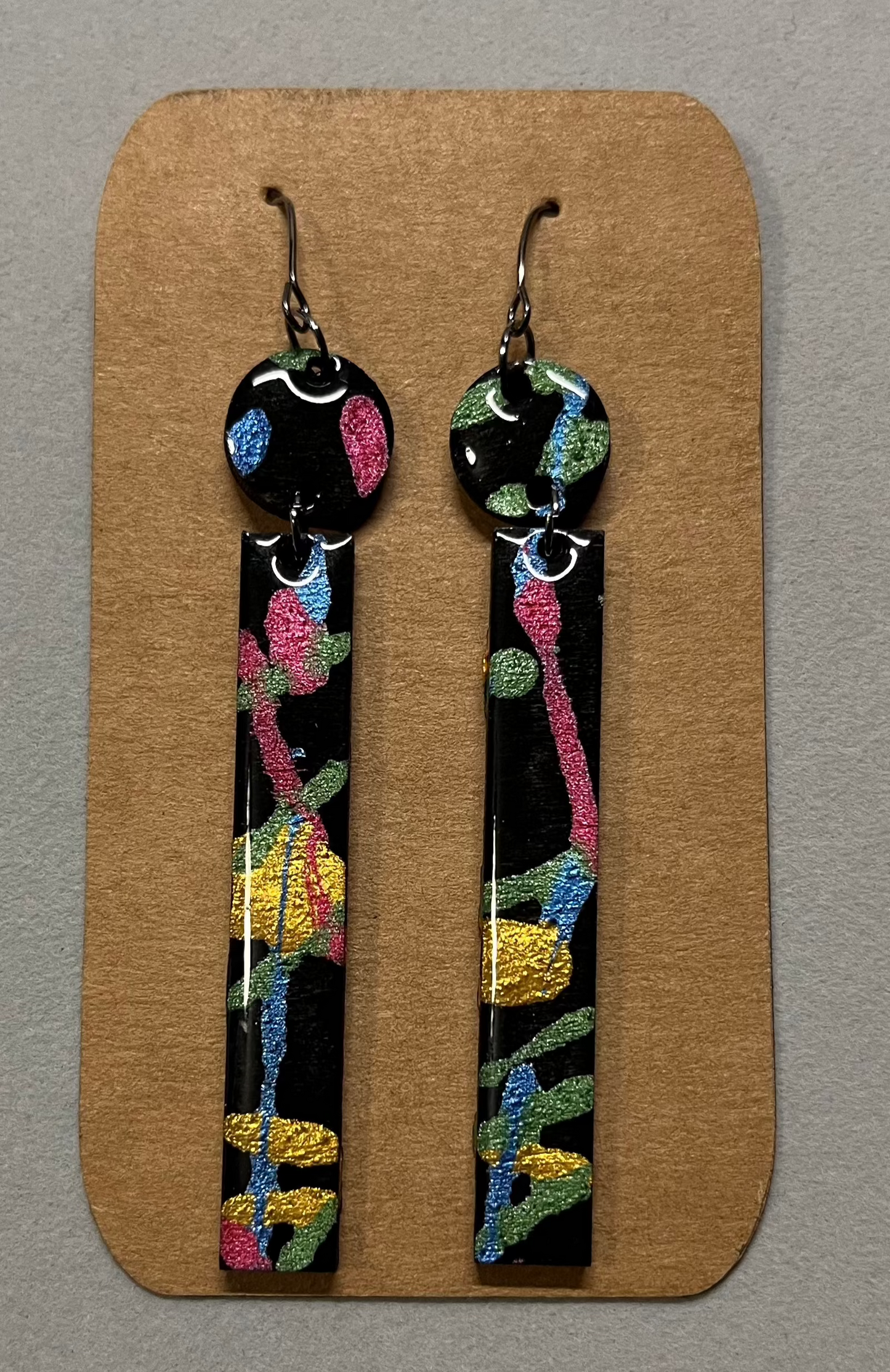 Earrings - Abstract Black Painted