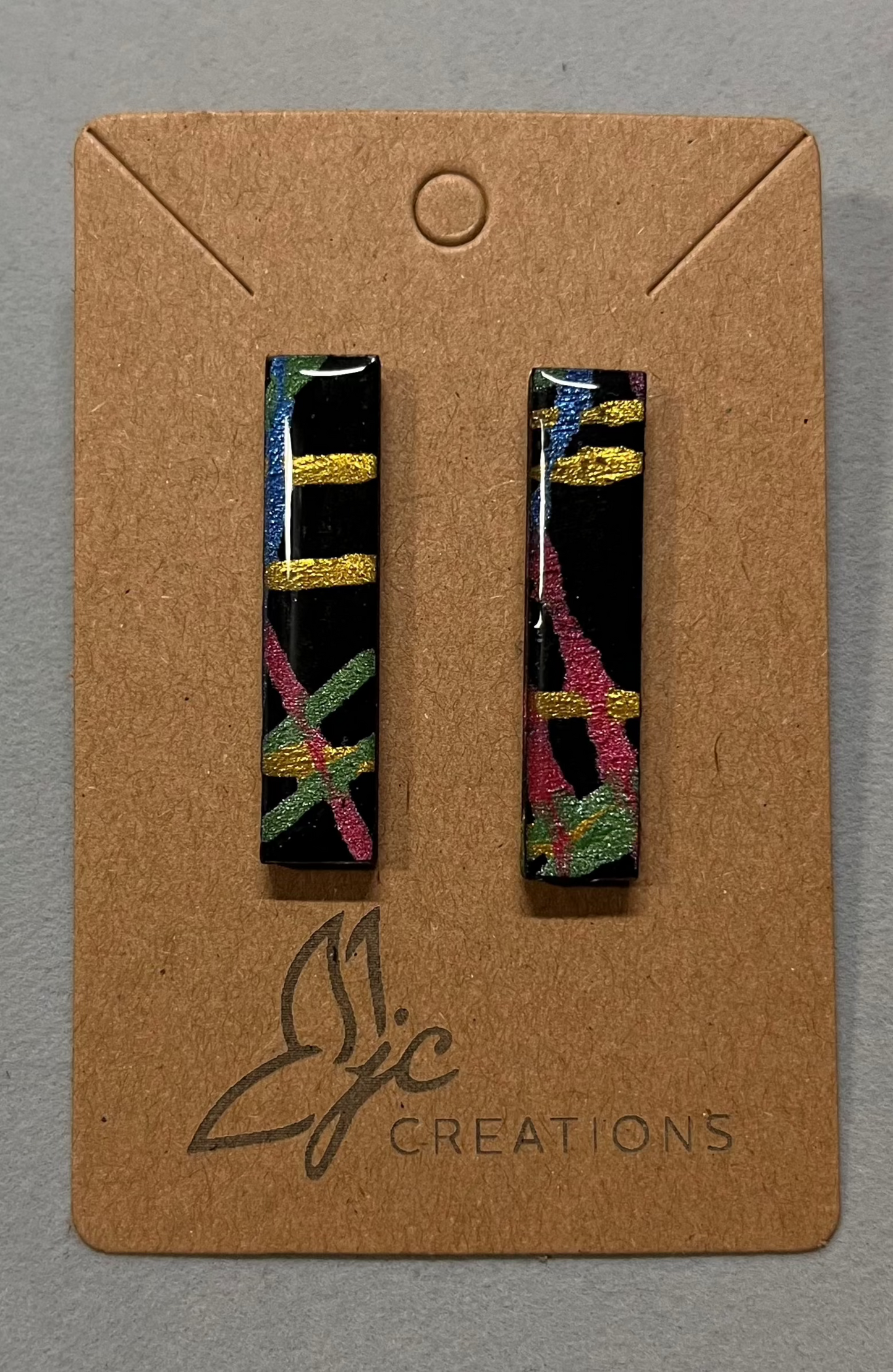 Earrings - Abstract Black Painted