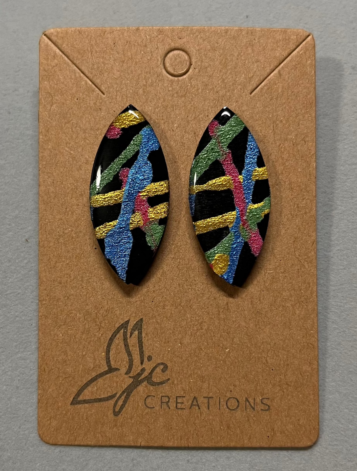 Earrings - Abstract Black Painted