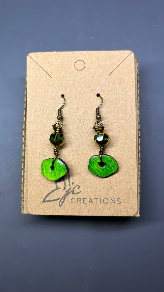 Dangle Earrings - green #2