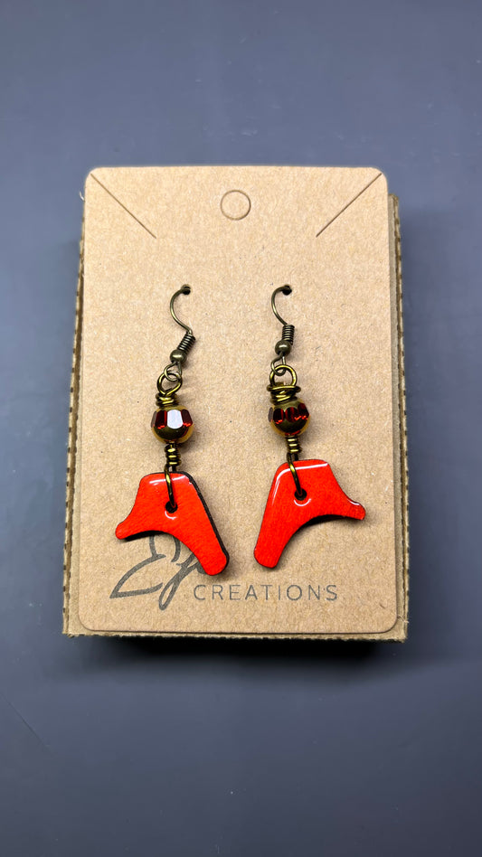 Dangle Earrings - red
