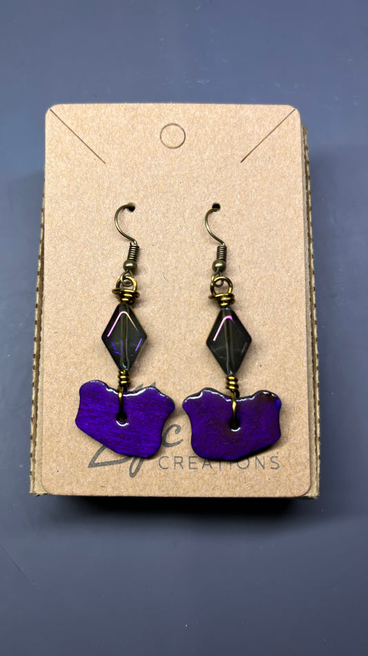 Dangle Earrings - purple