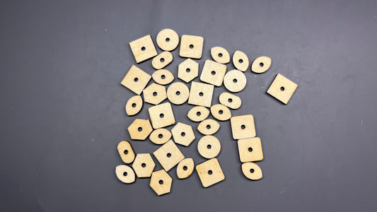 Creativity tool - Unfinished wood blank - 13mm spacers - 6 different shapes - 100pcs