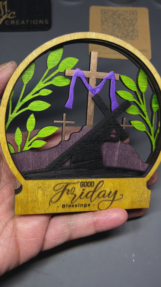 Hand Painted/Engraved Good Friday Decor