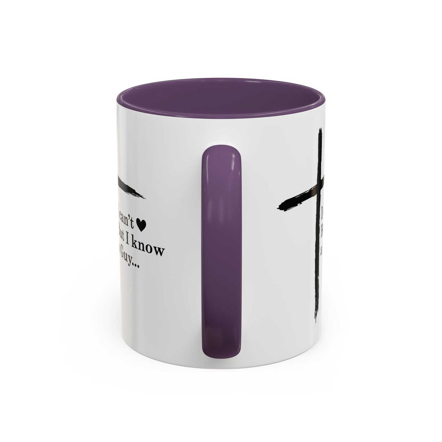 Christian Coffee Mug — "I Can’t  But I Know a Guy" Accent Mug
