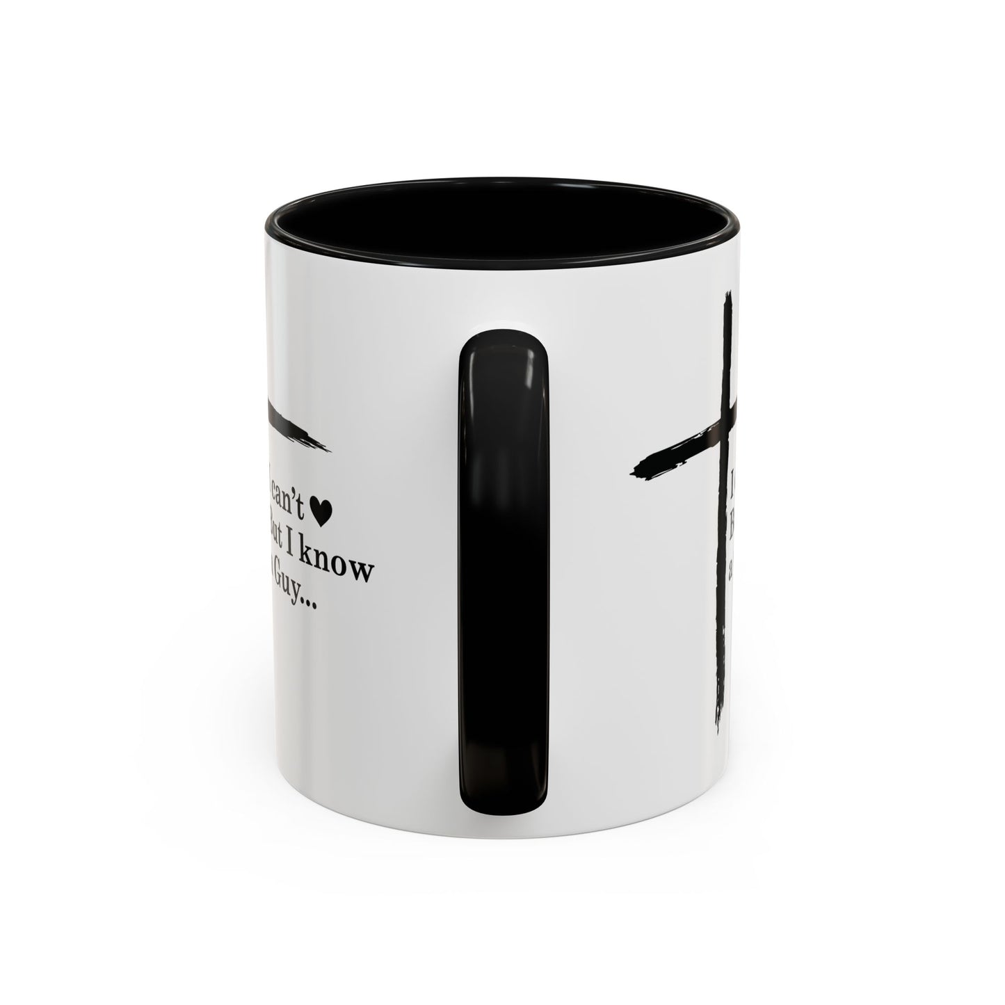 Christian Coffee Mug — "I Can’t  But I Know a Guy" Accent Mug