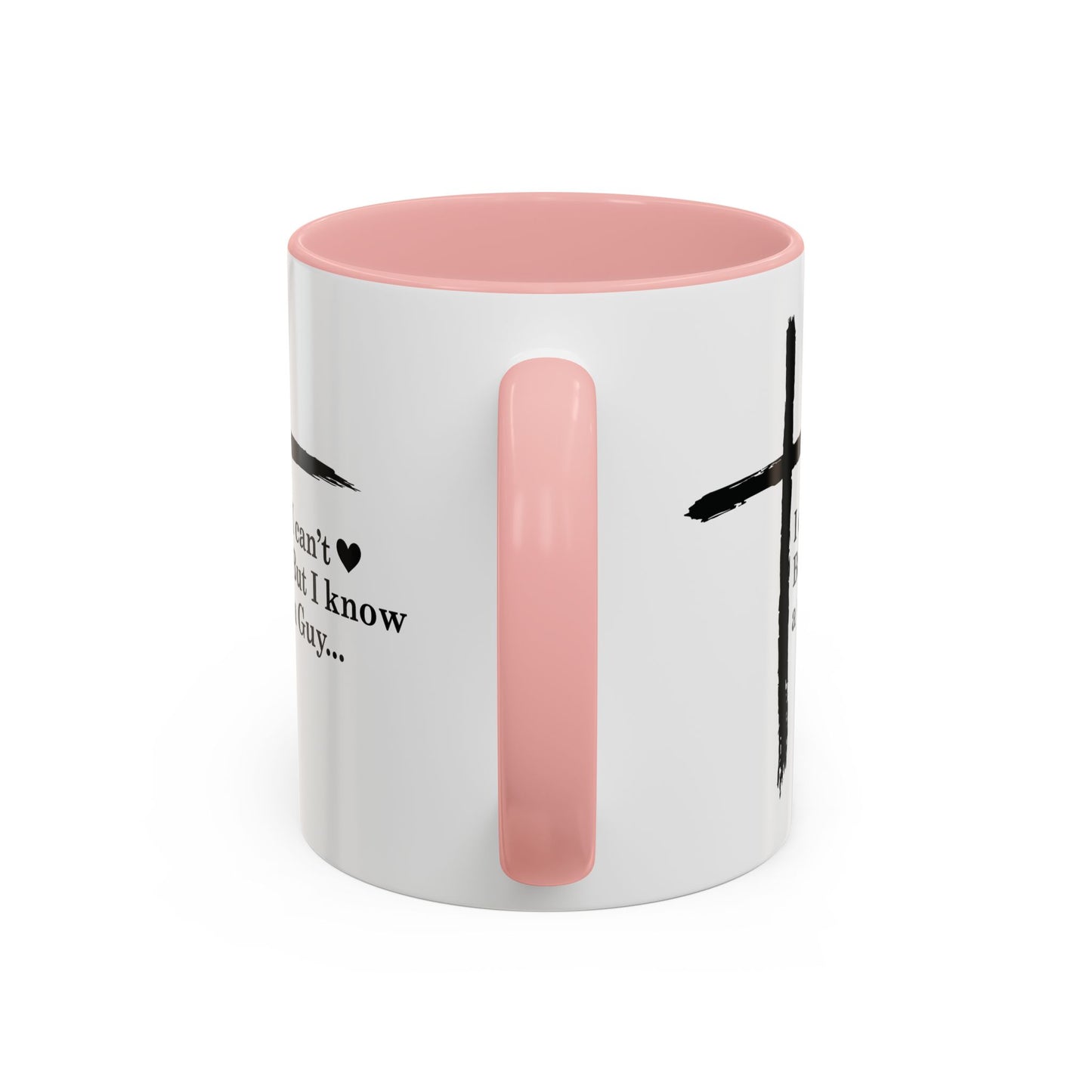 Christian Coffee Mug — "I Can’t  But I Know a Guy" Accent Mug