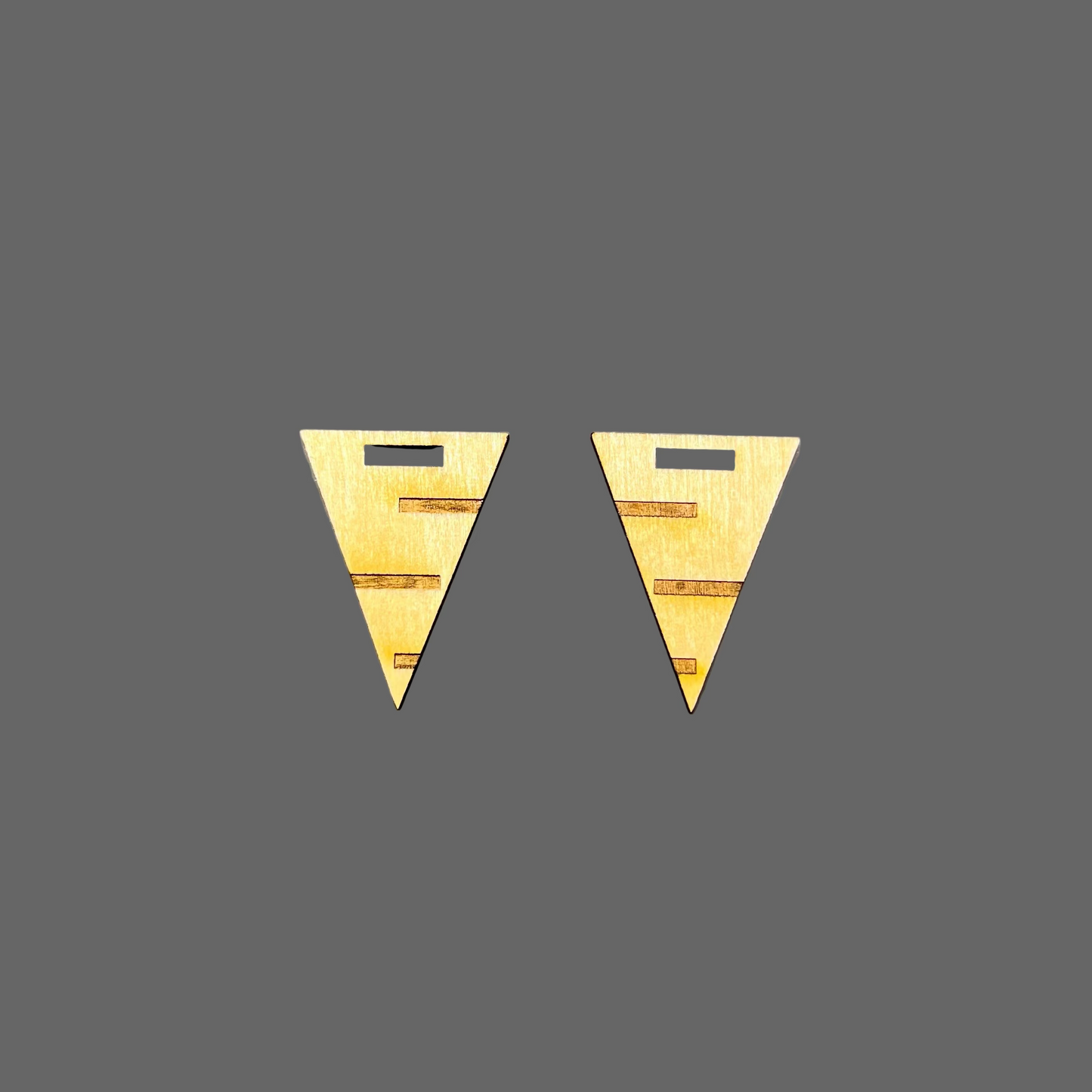 Pendant/Earring Blanks - Engraved Inverted Triangle - 10 pieces