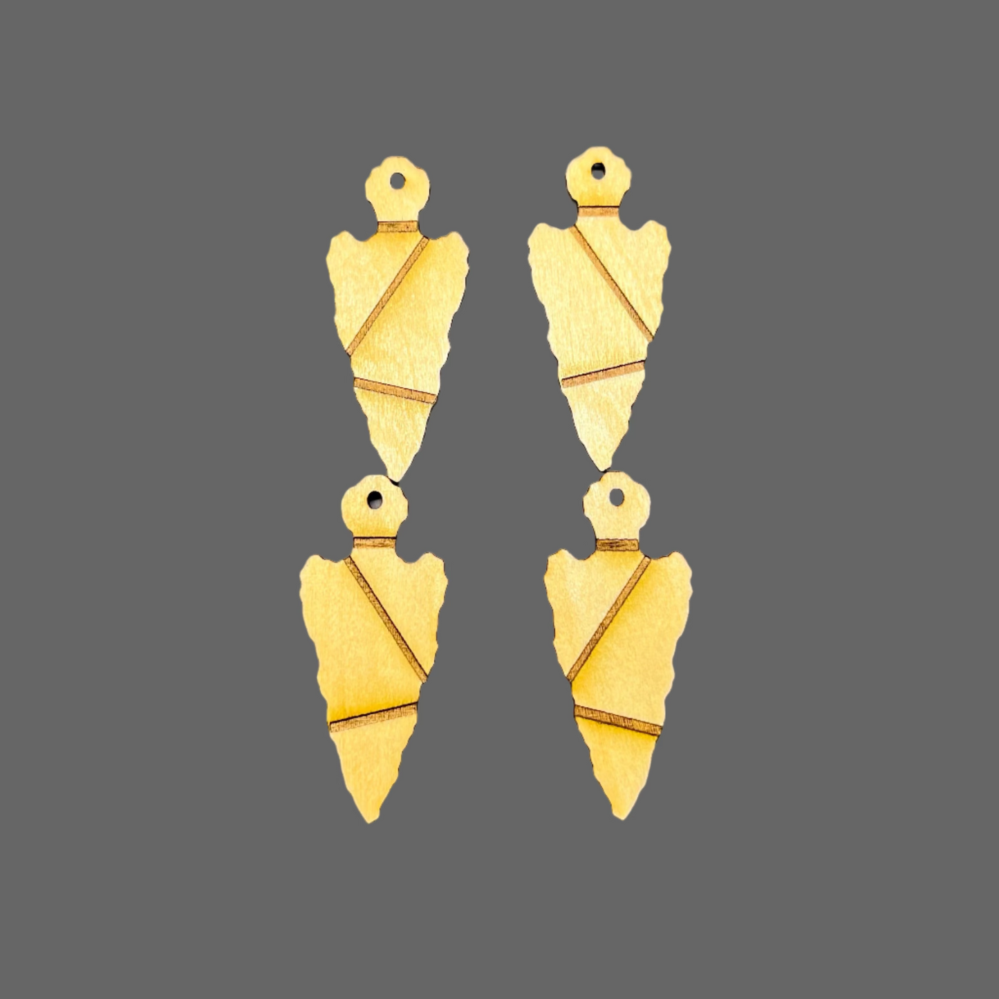 Pendant/Earring Blanks - Engraved Arrow Head - 10 pieces
