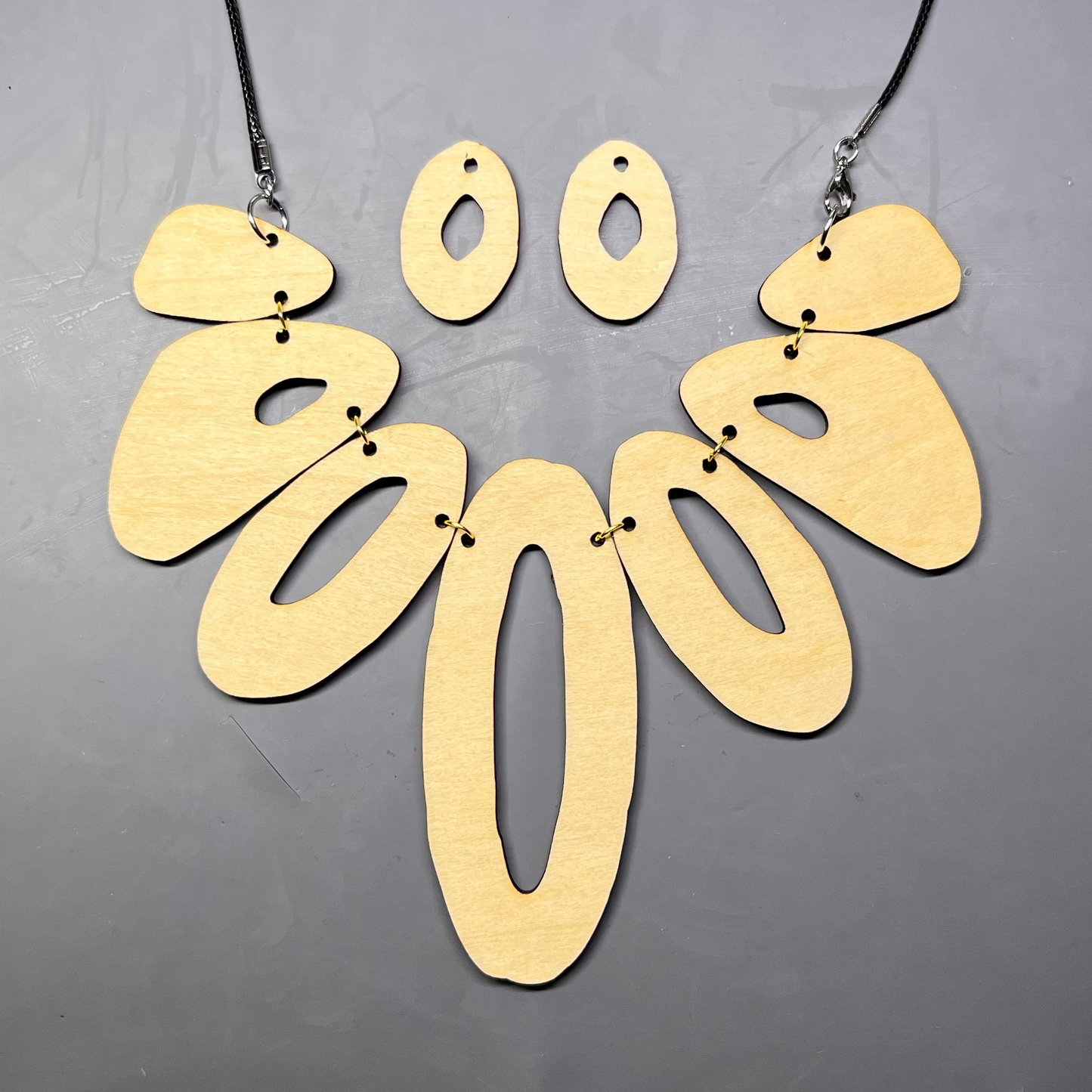 Wood Bibb Necklace Blank - Oval - 9pc