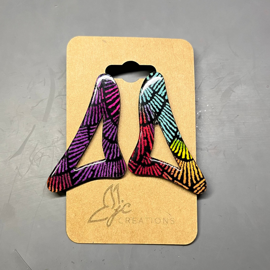 Earrings - Dramatic Triangle rainbow