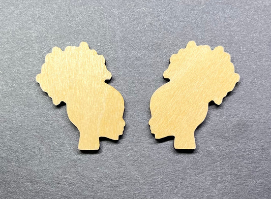 Wood Earring Blanks - Princess Puff