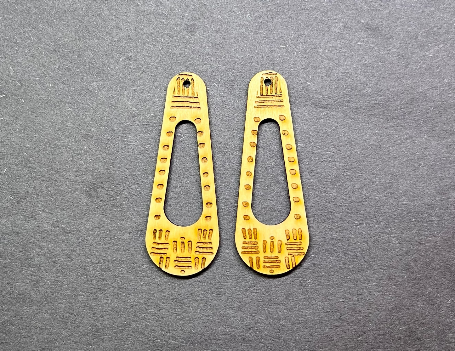 **Mudcloth Wood Earring Blanks - 10pcs