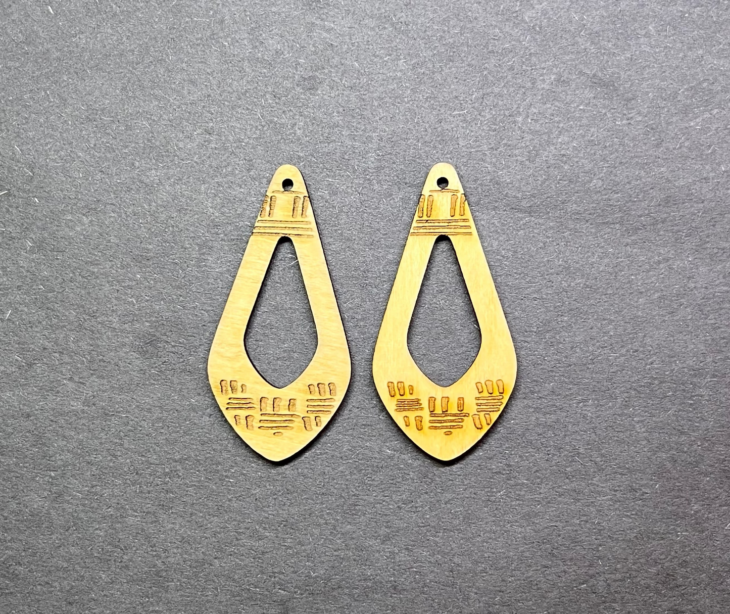 **Mudcloth Wood Earring Blanks - 10pcs