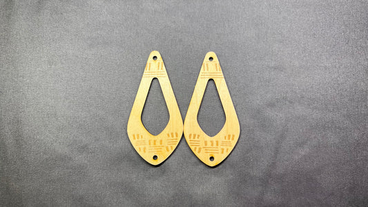 ***Mud Cloth Engraving Earring Blanks Inspired by BoHo-8pcs (same design)