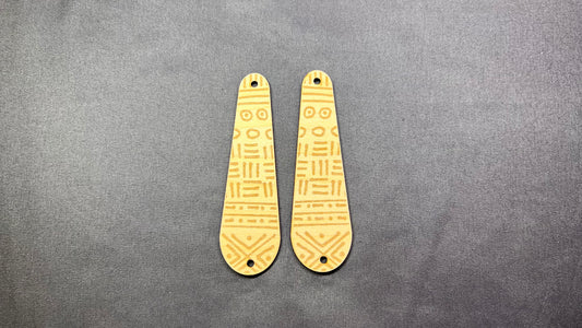 ***Earring Blanks Featuring Mud Cloth Engraving-8pcs (same design)