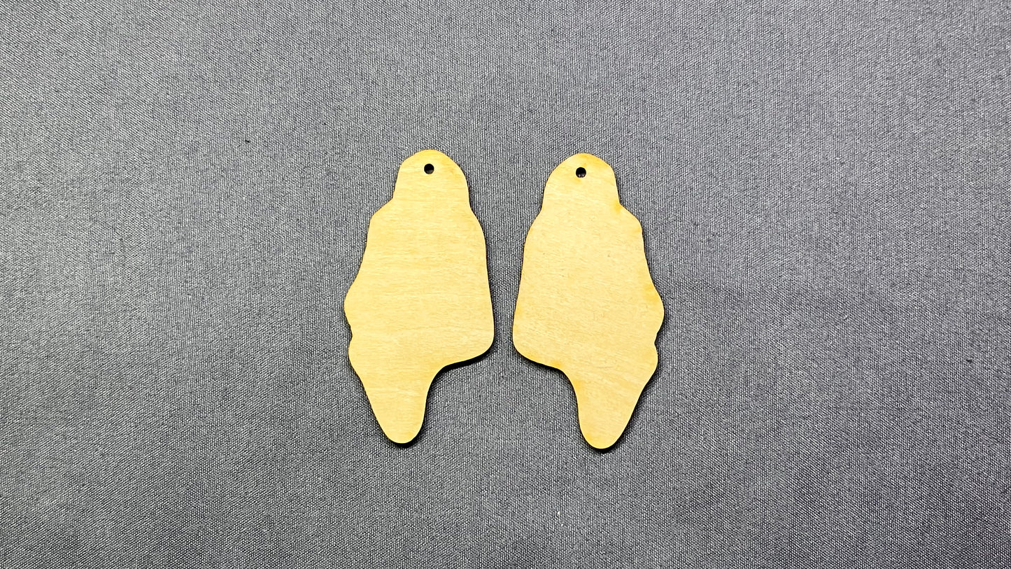 ***Abstract wood earring blanks- 10pcs (5 pair) 2in & 2.5in