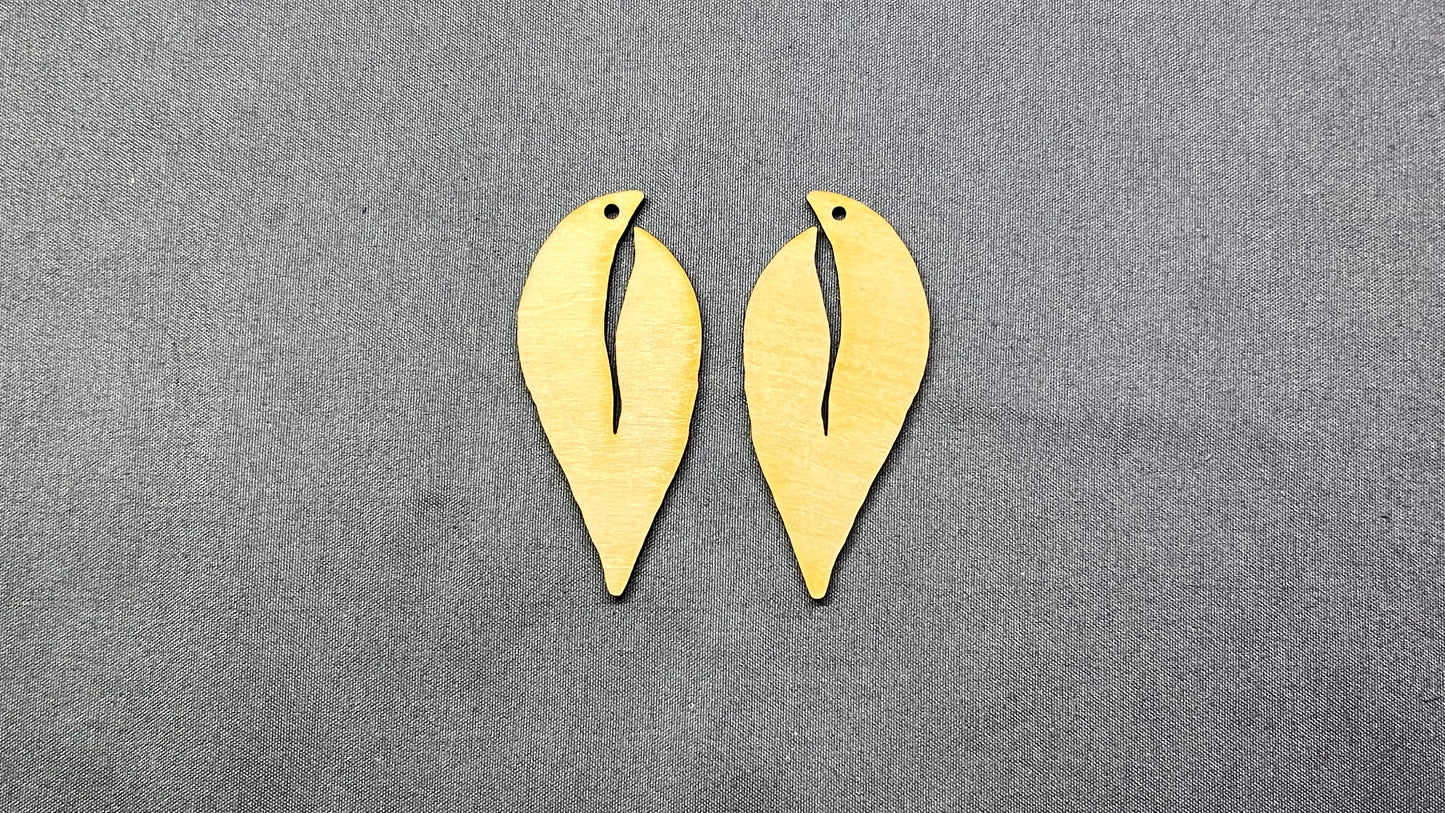 ***Abstract wood earring blanks- 10pcs (5 pair) 2in & 2.5in