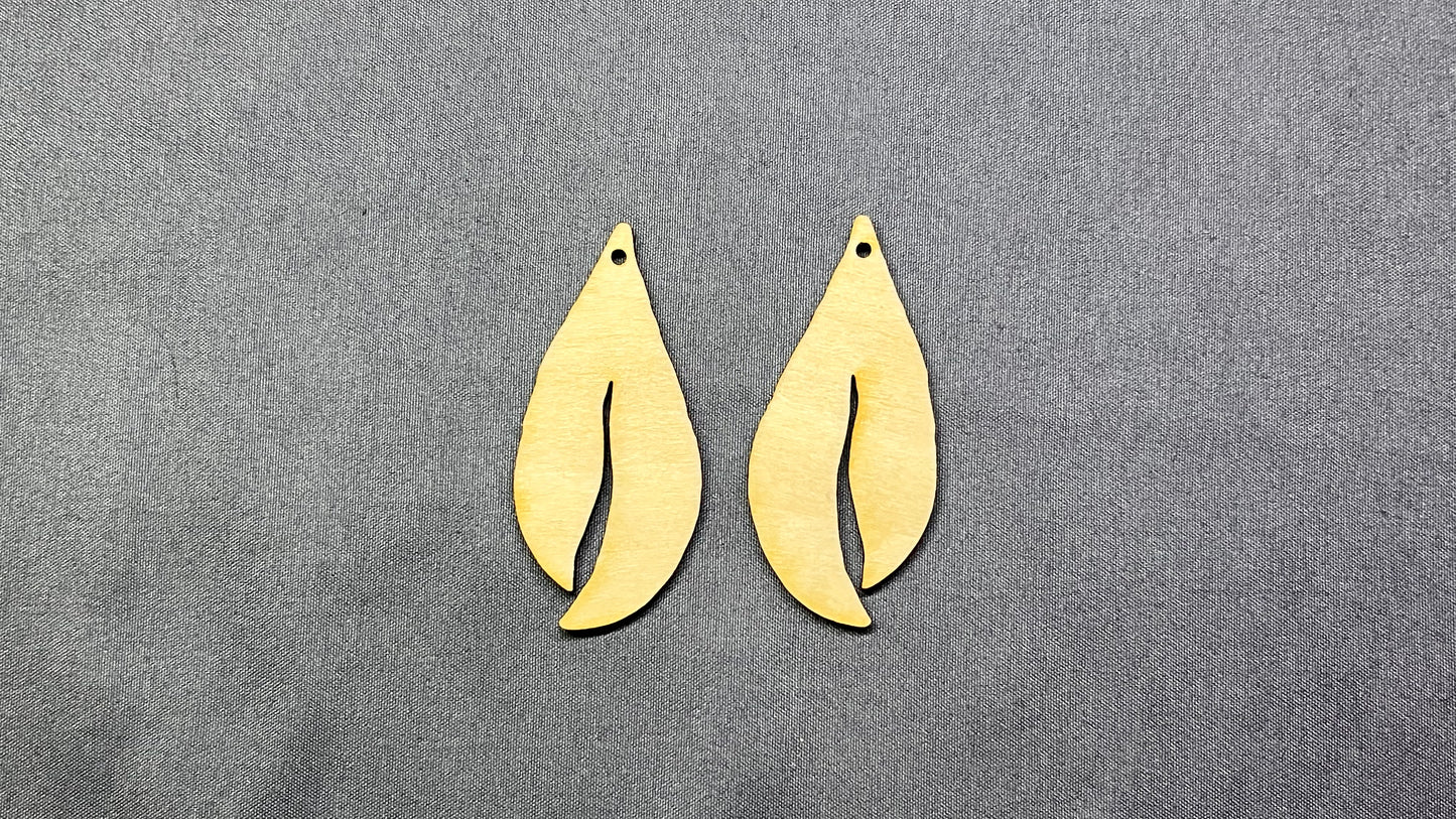 ***Abstract wood earring blanks- 10pcs (5 pair) 2in & 2.5in