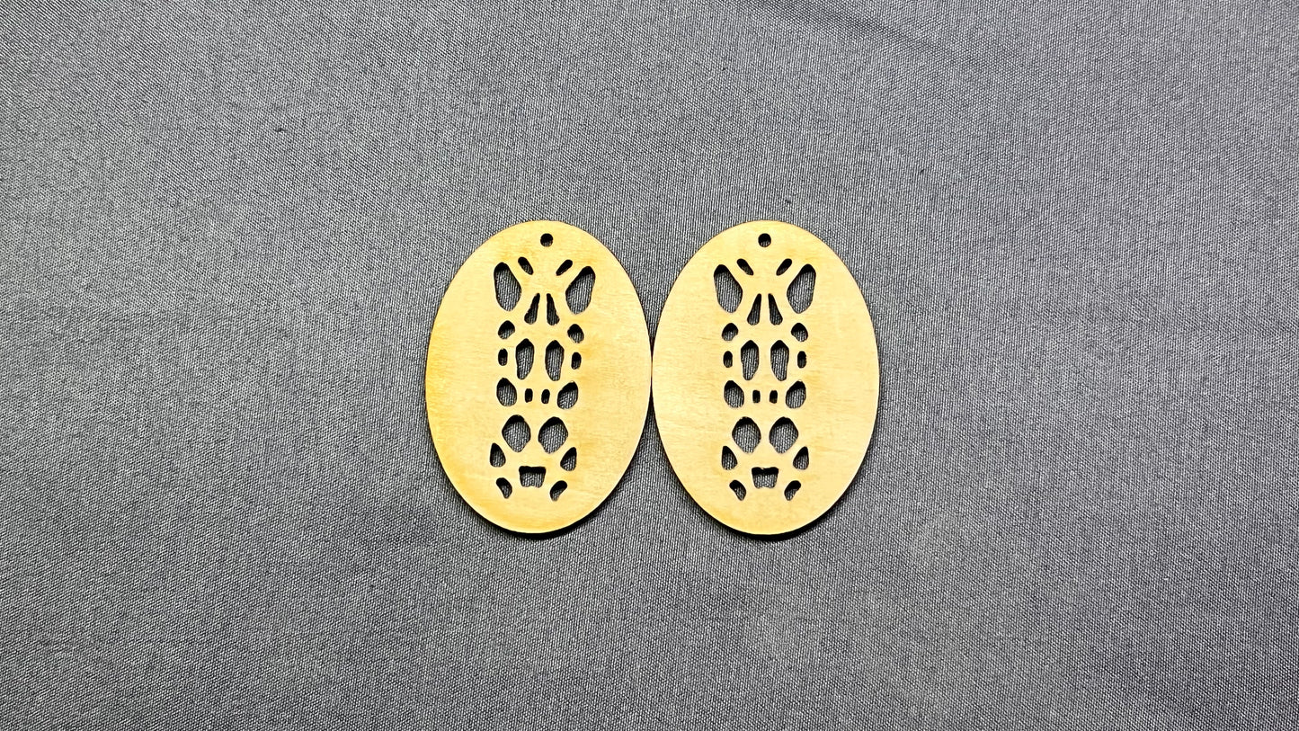 ***Lattice Oval Earring Blanks-10pc - 2.5in & 3in