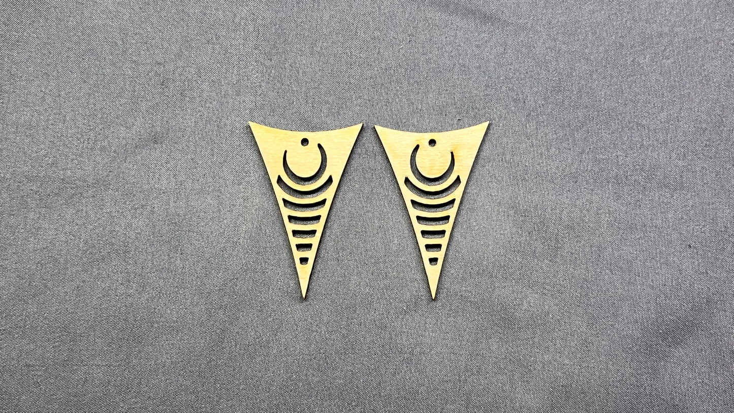 ***Art Deco Triangles (5 pairs) 10 pcs 2in, 2.5in or 3in